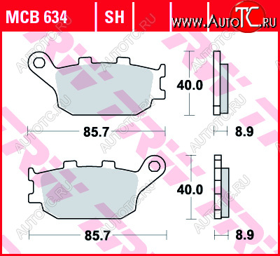 3 889 р. Тормозные колодки TRW MCB634SH  mcb634sh  с доставкой в г. Кемерово