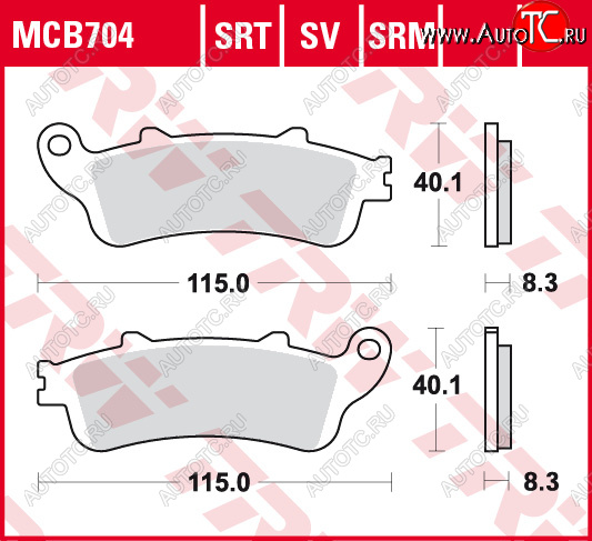 5 449 р. Тормозные колодки TRW MCB704SV  mcb704sv  с доставкой в г. Кемерово