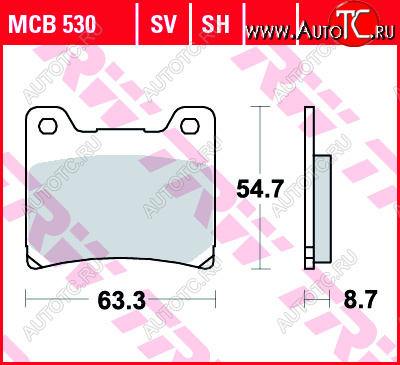 3 889 р. Тормозные колодки TRW MCB530SH  mcb530sh  с доставкой в г. Кемерово