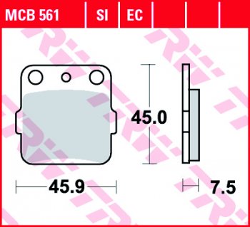 Тормозные колодки TRW MCB561SI  mcb561si