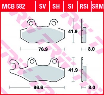 Тормозные колодки TRW MCB582SI  mcb582si