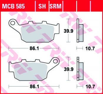 Тормозные колодки TRW MCB585SH  mcb585sh