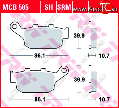 3 889 р. Тормозные колодки TRW MCB585SH  mcb585sh  с доставкой в г. Кемерово