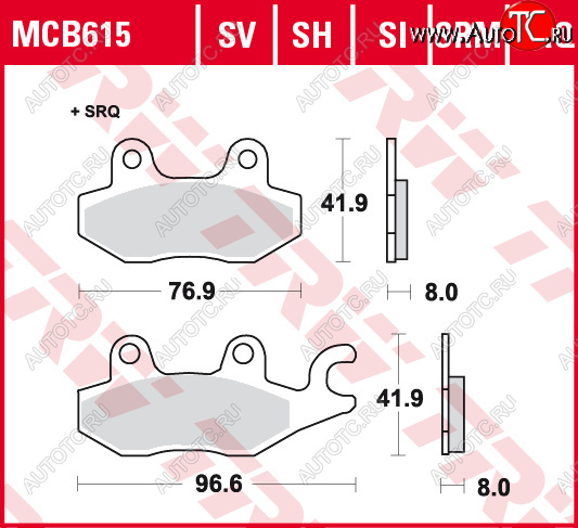 3 889 р. Тормозные колодки TRW MCB615SV  mcb615sv  с доставкой в г. Кемерово