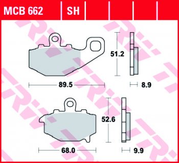 Тормозные колодки TRW MCB662SH  mcb662sh