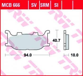 Тормозные колодки TRW MCB666SV  mcb666sv