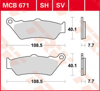 Тормозные колодки TRW MCB671SV  mcb671sv