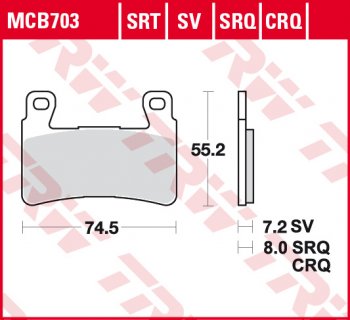 Тормозные колодки TRW MCB703  mcb703