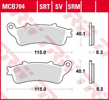 Тормозные колодки TRW MCB704  mcb704