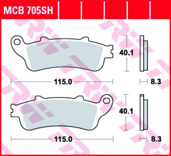 Тормозные колодки TRW MCB705SH  mcb705sh