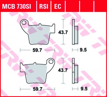 Тормозные колодки TRW MCB730SI  mcb730si