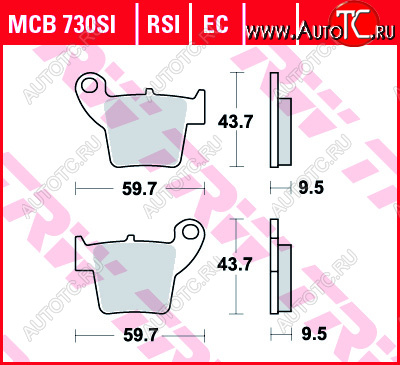 3 009 р. Тормозные колодки TRW MCB730SI  mcb730si  с доставкой в г. Кемерово