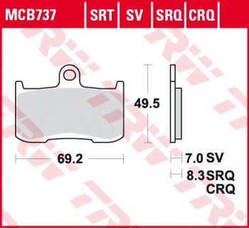 Тормозные колодки TRW MCB737SV  mcb737sv
