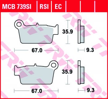 Тормозные колодки TRW MCB739RSI  mcb739rsi
