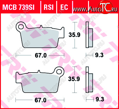 3 109 р. Тормозные колодки TRW MCB739RSI  mcb739rsi  с доставкой в г. Кемерово