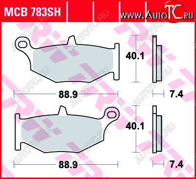 3 889 р. Тормозные колодки TRW MCB783SH  mcb783sh  с доставкой в г. Кемерово