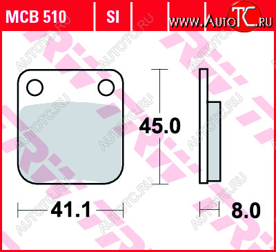 2 919 р. Тормозные колодки TRW MCB510SI  mcb510si  с доставкой в г. Кемерово