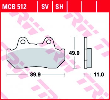 Тормозные колодки TRW MCB512  mcb512
