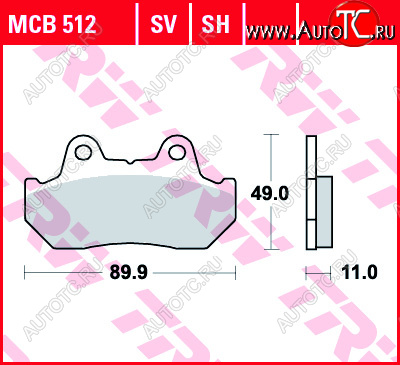 3 309 р. Тормозные колодки TRW MCB512  mcb512  с доставкой в г. Кемерово