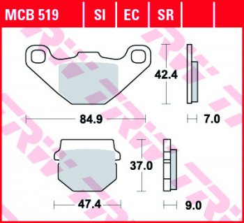 Тормозные колодки TRW MCB519SI  mcb519si