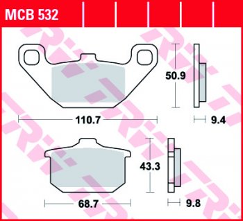 Тормозные колодки TRW MCB532  mcb532