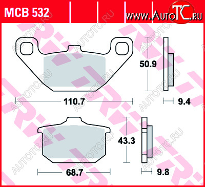 3 309 р. Тормозные колодки TRW MCB532  mcb532  с доставкой в г. Кемерово