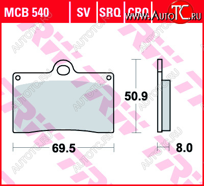 3 889 р. Тормозные колодки TRW MCB540SV  mcb540sv  с доставкой в г. Кемерово