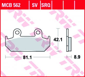 Тормозные колодки TRW MCB562  mcb562
