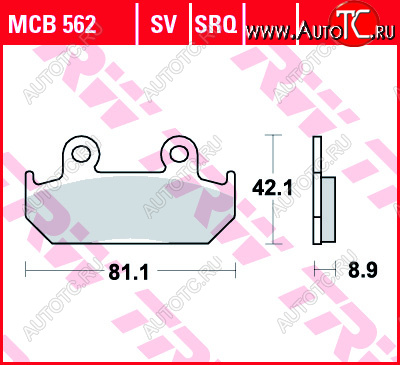 3 309 р. Тормозные колодки TRW MCB562  mcb562  с доставкой в г. Кемерово