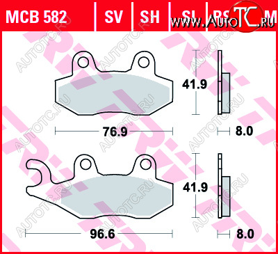2 919 р. Тормозные колодки TRW MCB582SRM  mcb582srm  с доставкой в г. Кемерово