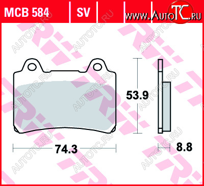 3 889 р. Тормозные колодки TRW MCB584SV  mcb584sv  с доставкой в г. Кемерово