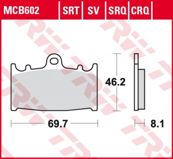 Тормозные колодки TRW MCB602SRT  mcb602srt