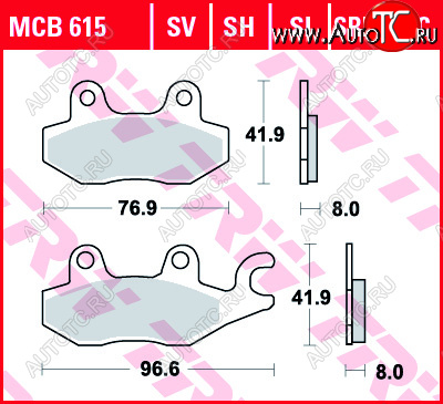 1 939 р. Тормозные колодки TRW MCB615EC  mcb615ec  с доставкой в г. Кемерово