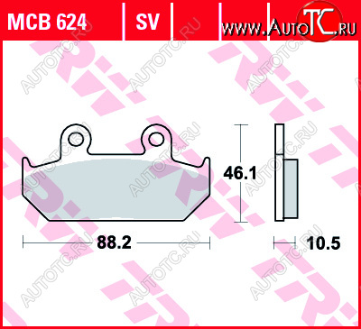 3 309 р. Тормозные колодки TRW MCB624  mcb624  с доставкой в г. Кемерово