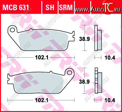 3 889 р. Тормозные колодки TRW MCB631SH  mcb631sh  с доставкой в г. Кемерово