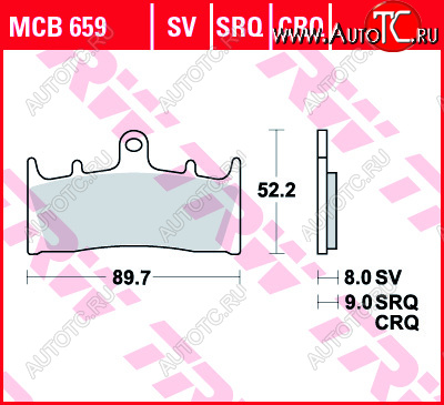 4 379 р. Тормозные колодки TRW MCB659  mcb659  с доставкой в г. Кемерово