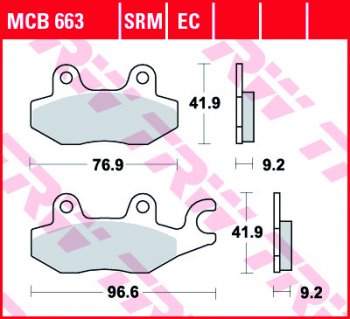 Тормозные колодки TRW MCB663  mcb663