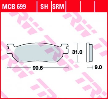 Тормозные колодки TRW MCB699  mcb699