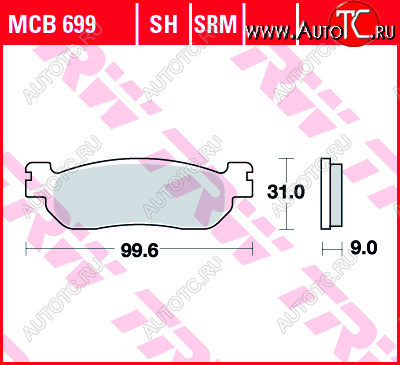 3 309 р. Тормозные колодки TRW MCB699  mcb699  с доставкой в г. Кемерово