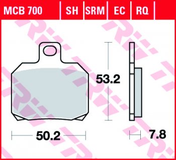 Тормозные колодки TRW MCB700SH  mcb700sh