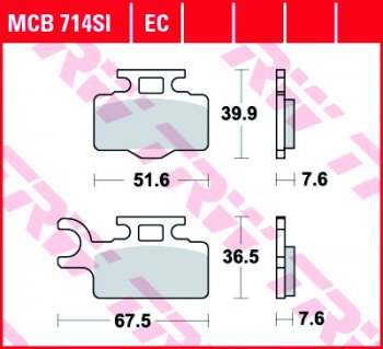 Тормозные колодки TRW MCB714SI  mcb714si