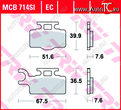 3 109 р. Тормозные колодки TRW MCB714SI  mcb714si  с доставкой в г. Кемерово