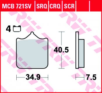 Тормозные колодки TRW MCB721SV  mcb721sv