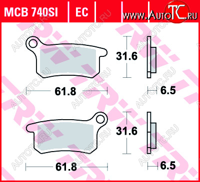 3 009 р. Тормозные колодки TRW MCB740SI  mcb740si  с доставкой в г. Кемерово