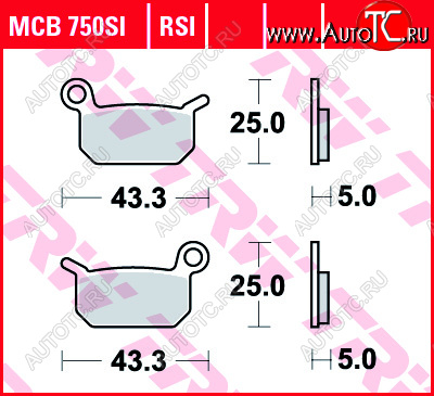 2 959 р. Тормозные колодки TRW MCB750SI  mcb750si  с доставкой в г. Кемерово