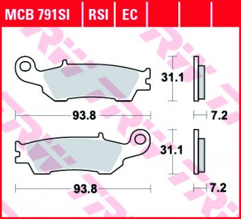 Тормозные колодки TRW MCB791RSI  mcb791rsi