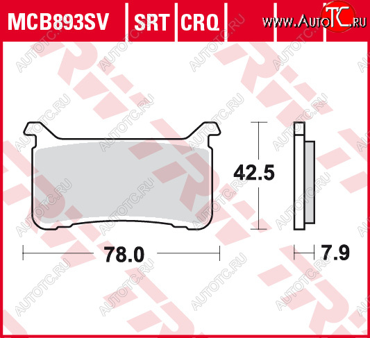 3 889 р. Тормозные колодки TRW MCB893SV  mcb893sv  с доставкой в г. Кемерово