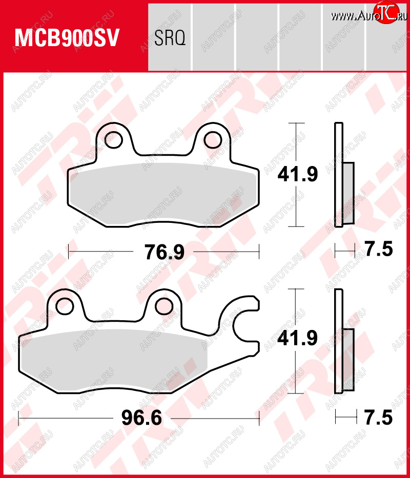 3 879 р. Тормозные колодки TRW MCB900SV  mcb900sv  с доставкой в г. Кемерово