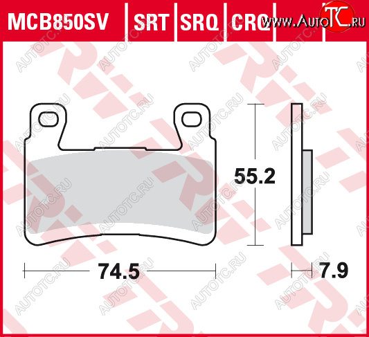 3 889 р. Тормозные колодки TRW MCB850SV  mcb850sv  с доставкой в г. Кемерово