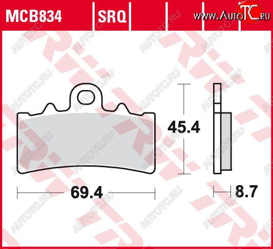 3 889 р. Тормозные колодки TRW MCB834SV  mcb834sv  с доставкой в г. Кемерово